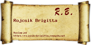 Rojcsik Brigitta névjegykártya